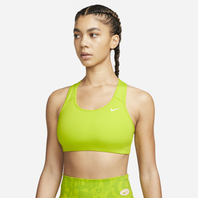 Shop Nike Women's Swoosh Medium-support Non-padded Sports Bra In Green