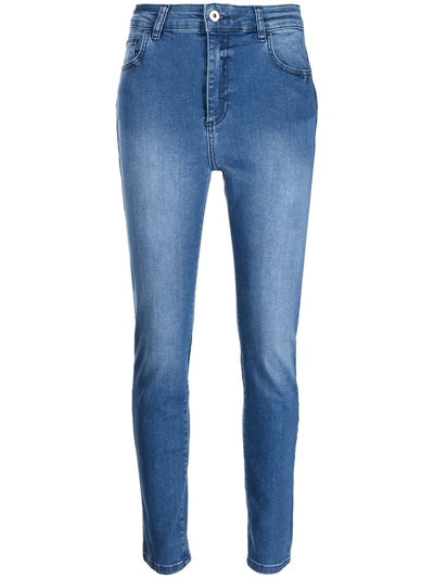 Shop Twinset Faded-effect Jeans In Blue