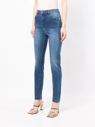 Shop Twinset Faded-effect Jeans In Blue