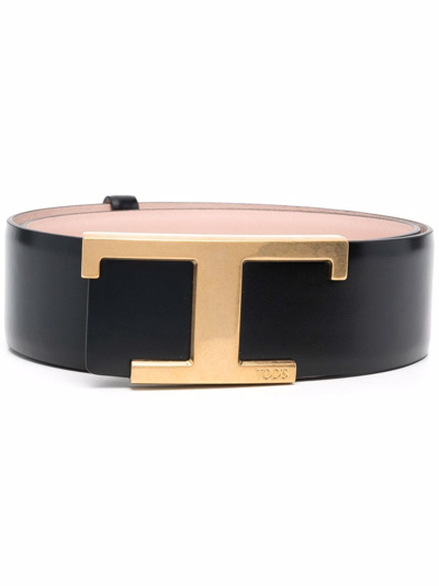 Shop Tod's Logo-plaque Leather Belt In 0lay