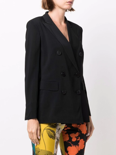 Shop Alberto Biani Double-breasted Button Blazer In Schwarz