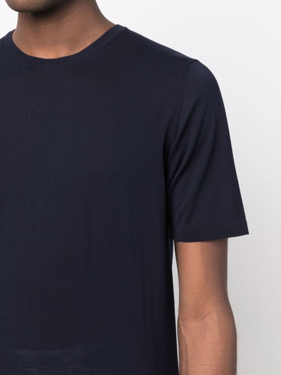 Shop Roberto Collina Short-sleeve Cotton T-shirt In Blau