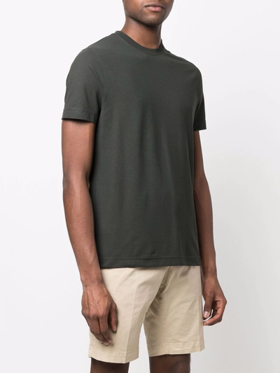 Shop Zanone Short-sleeved Cotton T-shirt In Grün