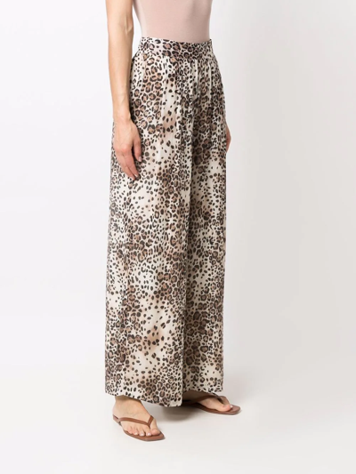 Shop Max & Moi Leopard-print Cropped Trousers In Neutrals