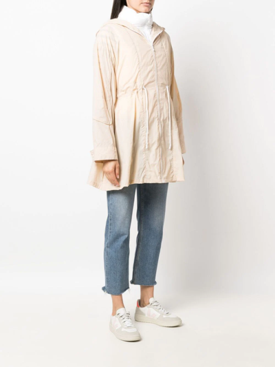 Max & Moi Layered-design Hooded Parka In Nude
