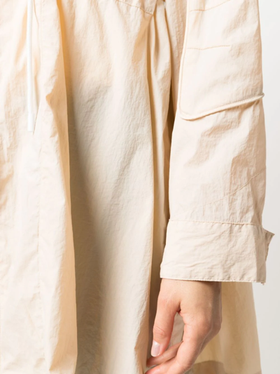 Max & Moi Layered-design Hooded Parka In Nude