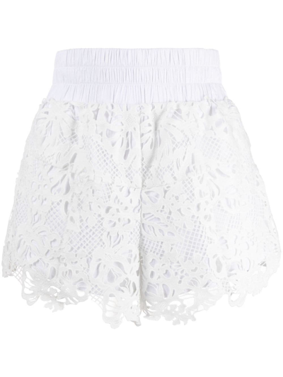 Max & Moi Lace-detailed Shorts In White