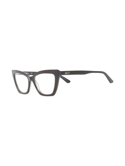 Karl Lagerfeld Cat Eye Frame Glasses In Schwarz