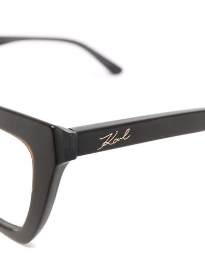 Karl Lagerfeld Cat Eye Frame Glasses In Schwarz