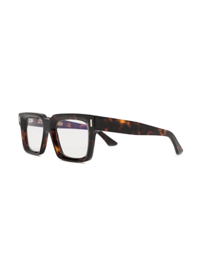 Cutler And Gross Square Frame Tortoiseshell Glasses In Braun