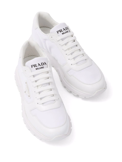 Shop Prada Re-nylon Prax 1 Sneakers In Weiss