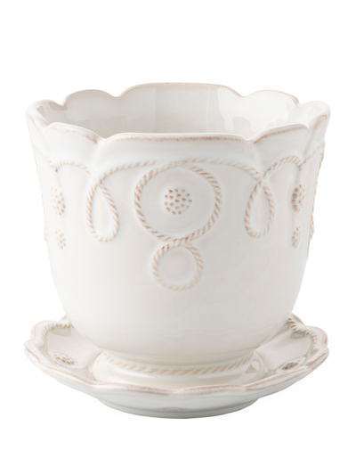 Shop Juliska Jardin Du Monde Whitewash Ceramic Pot In White Wash