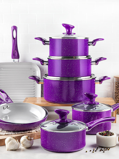 Shop Granitestone Country Cookware Set 13pc In Purple