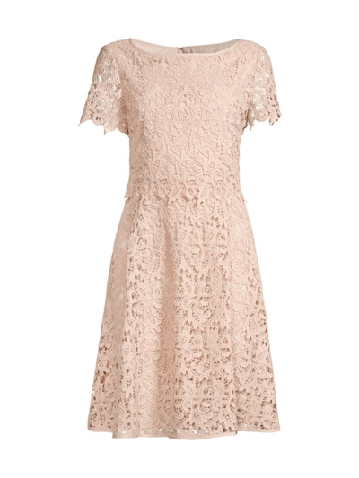 Shop Shani Women's Floral Lace Dress In Champagne