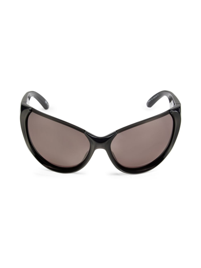 Shop Balenciaga Women's Xpander 65mm Butterfly Sunglasses In Black