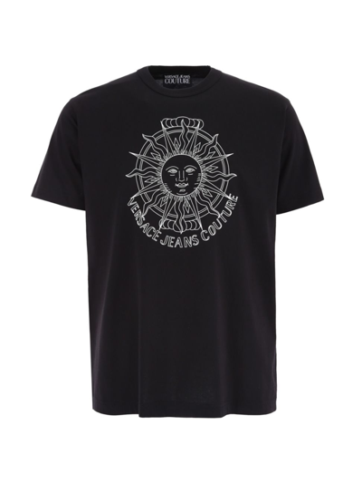Shop Versace Jeans Couture Sunflower Garland T-shirt In Black