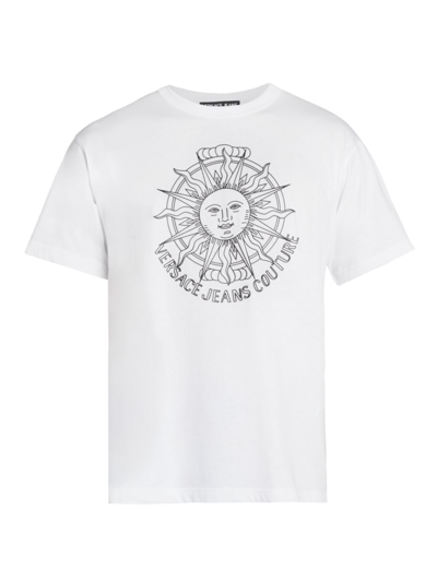 Shop Versace Jeans Couture Sunflower Garland T-shirt In White