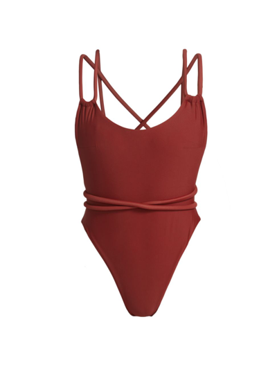 Shop Andrea Iyamah Women's Lima One-piece Swimsuit In Red