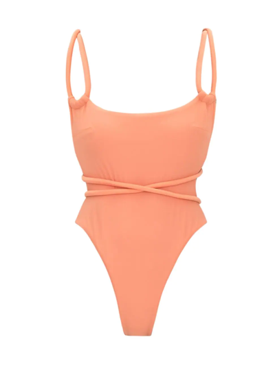 Shop Andrea Iyamah Women's Lima One-piece Swimsuit In Peach