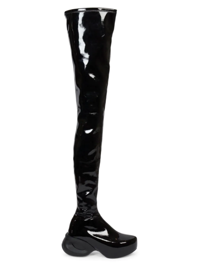Shop Givenchy Women's G Clog Latex Over-the-knee Boots In Black