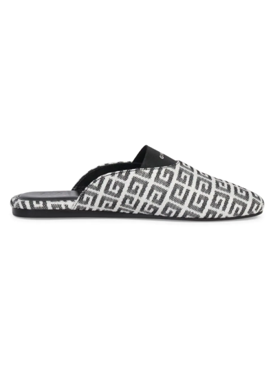 Shop Givenchy Women's Dune Woven Logo Bedford Mules In Black White