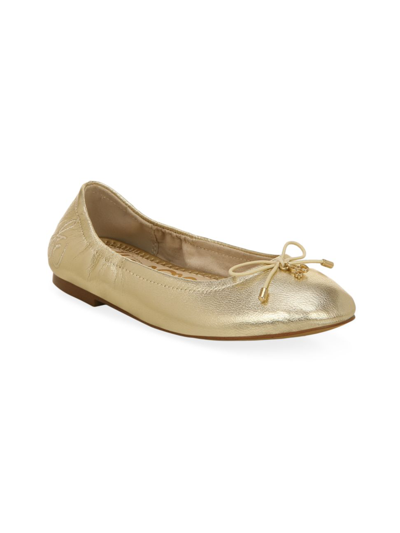 Shop Sam Edelman Little Girl's & Gilr's Felicia Ballet Flats In Gold