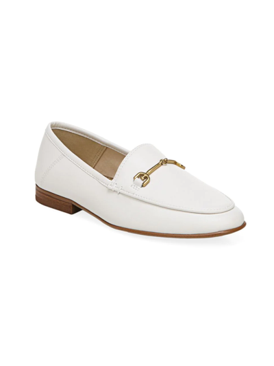 Shop Sam Edelman Little Girl's & Girl's Loraine Mini Leather Loafers In Bright White