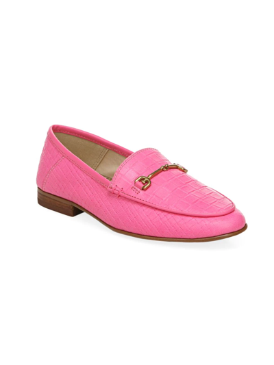 Shop Sam Edelman Little Girl's & Gilr's Loraine Bit Loafers In Pop Pink