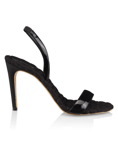 Shop Aera Women's Vivien Vegan Leather Slingback Sandals In Black Patent