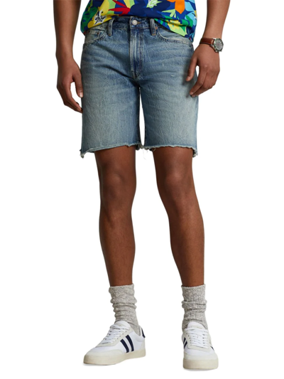 Shop Ralph Lauren Men's Cut-off Denim Shorts In Hubbards