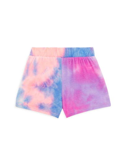 Shop Mia New York Little Girl's & Girl's Split Hacci Shorts In Tie Dye