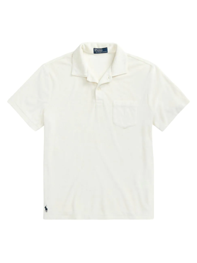 Polo Ralph Lauren Lux Terry Polo Shirt In Deck Wash White | ModeSens