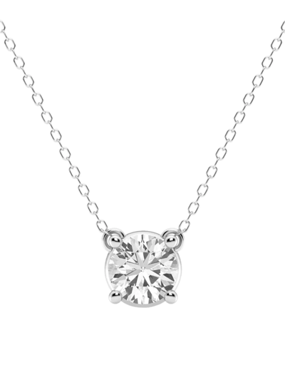 Shop Saks Fifth Avenue Women's 14k White Gold & 3 Tcw Round Lab-grown Diamond Pendant Necklace