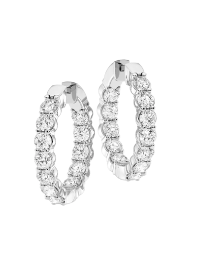 Shop Saks Fifth Avenue Women's 14k White Gold & 6 Tcw Lab-grown Diamond Inside-out Hoop Earrings