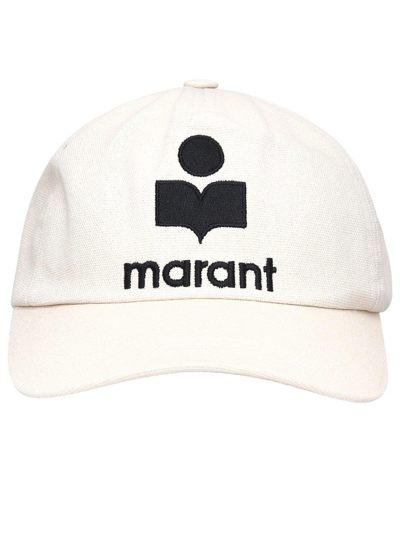 Shop Isabel Marant Logo Embroidered Baseball Cap In Ecru