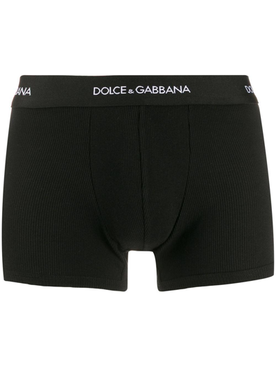 Shop Dolce & Gabbana Underwear Logo Boxers In Nero