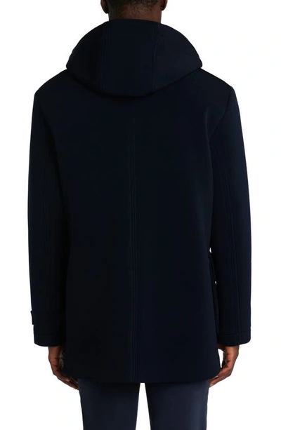 Shop Bugatchi Stretch Hooded Jacket In Navy