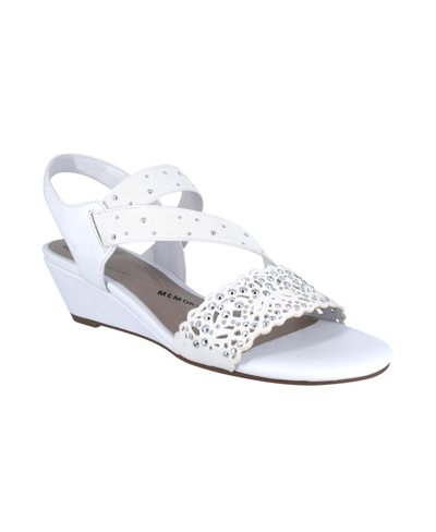 Shop Impo Women's Gisela Stretch Wedge Sandal With Memory Foam Women's Shoes In White