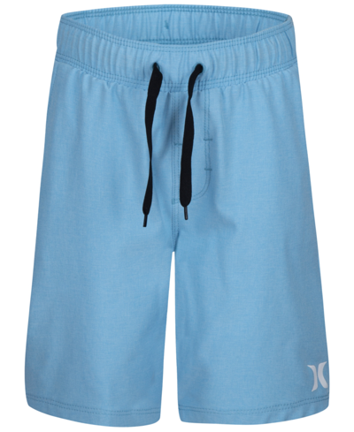 Shop Hurley Little Boys Stretch Hybrid Pull-on Shorts In Blue Gaze