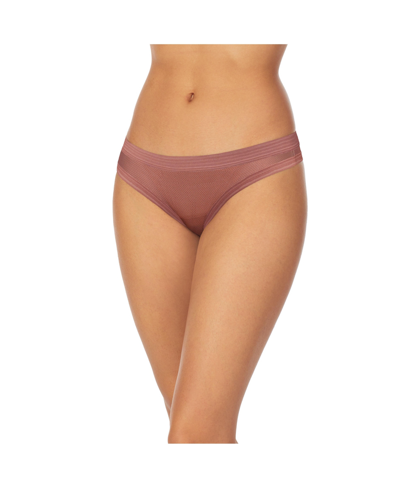 Shop Dkny Sheer Stripe Thong Dk8621 In Rosewood