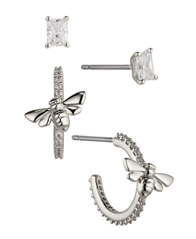 Ava Nadri Small Hoop And Stud Set, 4 Pieces In Silver