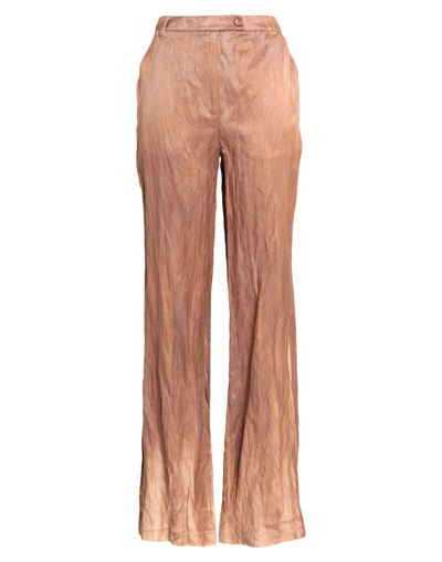 Shop Pierantonio Gaspari Woman Pants Brown Size 10 Cotton, Polyester, Metal
