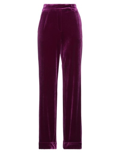 Shop Actualee Woman Pants Purple Size 8 Polyester, Elastane