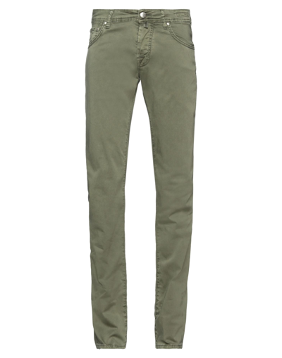 Shop Jacob Cohёn Man Pants Military Green Size 32 Cotton, Elastane