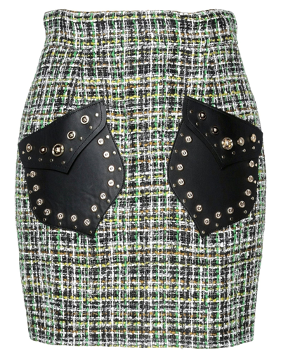 Shop Versace Woman Mini Skirt Black Size 4 Cotton, Virgin Wool, Synthetic Fibers, Viscose, Lambskin