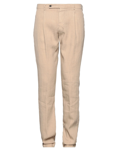 Shop Berwich Man Pants Beige Size 34 Linen