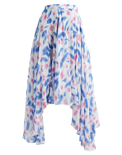 Shop Isabel Marant Woman Midi Skirt White Size 8 Silk, Metallic Polyester