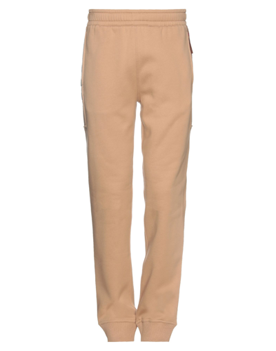Shop Burberry Man Pants Camel Size M Cotton, Polyester, Elastane In Beige