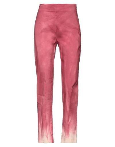 Shop Pierantonio Gaspari Woman Leggings Garnet Size 6 Viscose, Linen, Polyamide, Elastane In Red