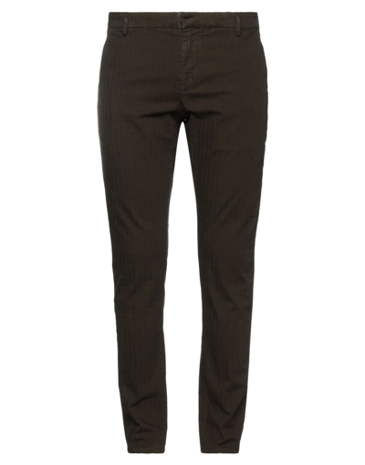 Shop Dondup Man Pants Dark Brown Size 28 Cotton, Lyocell, Elastane